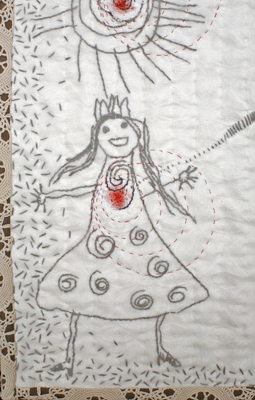 Amy Meissner, textile artist | Girl Story #2, detail, 2014 | www.amymeissner.com